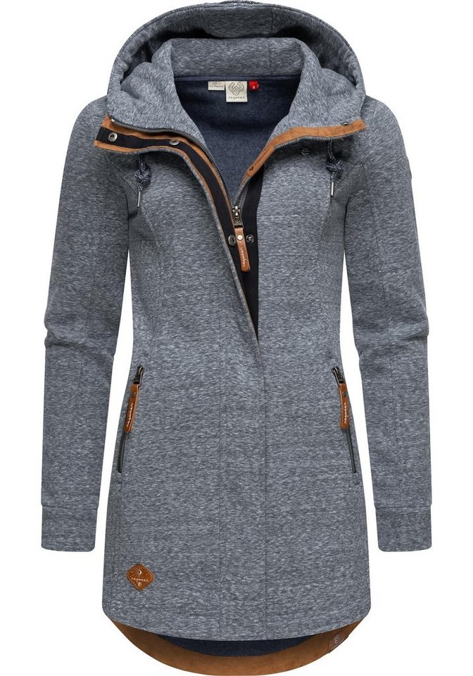Ragwear Langjacke Letty Intl. Sportliche Kapuzenjacke mit Kunstleder-Elementen von Ragwear