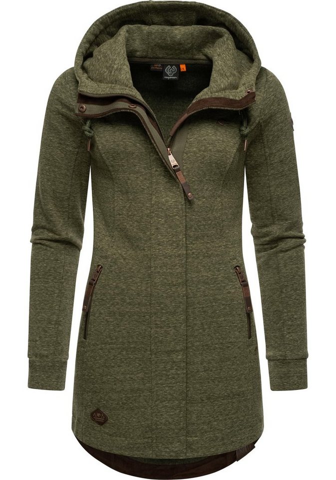 Ragwear Langjacke Letty Intl. Sportliche Kapuzenjacke mit Kunstleder-Elementen von Ragwear