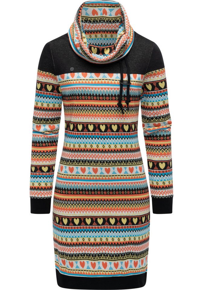 Ragwear Sweatkleid Chlloe Jacquard YOUMODO stylisches Langarmkleid mit verspieltem Print von Ragwear