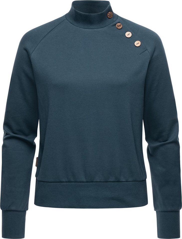 Ragwear Sweatshirt Majjorka Solid Damen Langarmshirt mit Rippbündchen und Zierknöpfen von Ragwear