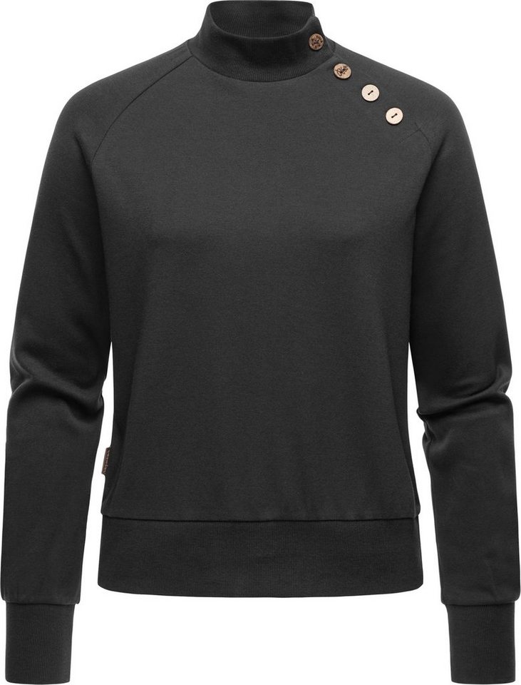 Ragwear Sweatshirt Majjorka Solid Damen Langarmshirt mit Rippbündchen und Zierknöpfen von Ragwear