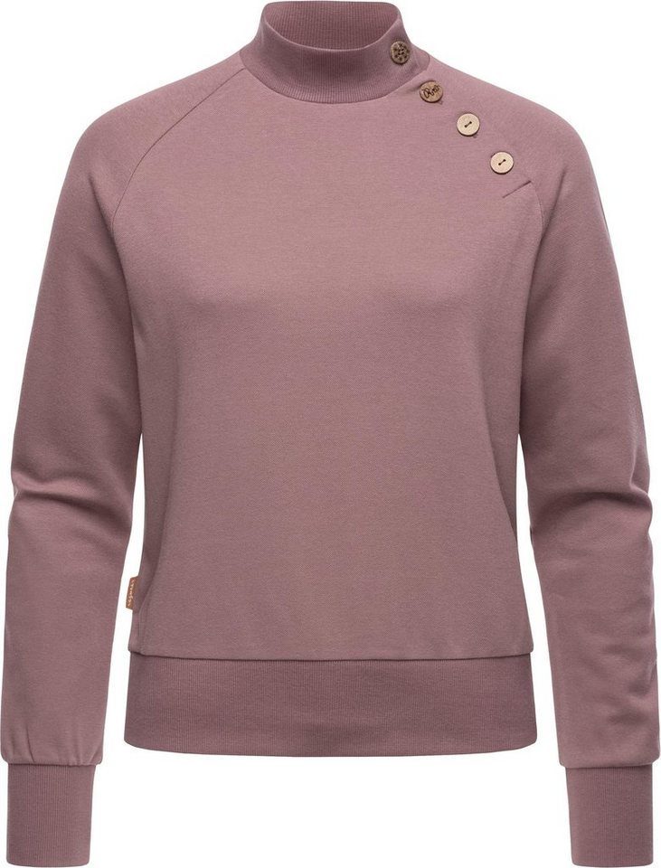 Ragwear Sweatshirt Majjorka Solid Damen Langarmshirt mit Rippbündchen und Zierknöpfen von Ragwear