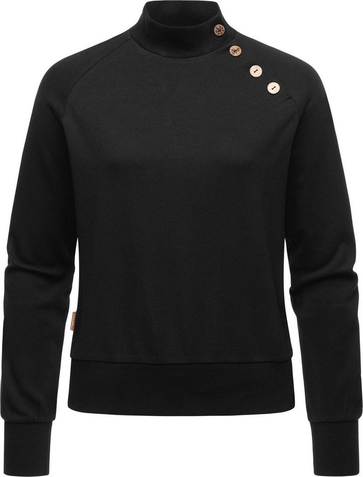 Ragwear Sweatshirt Majjorka Solid Damen Langarmshirt mit Rippbündchen und Zierknöpfen von Ragwear