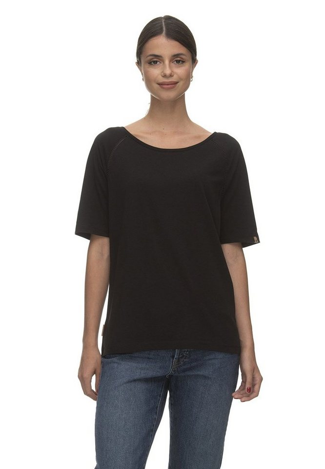 Ragwear T-Shirt Ragwear Damen T-Shirt RAWEL ORGANIC 2311-10059 Black Schwarz 1010 von Ragwear