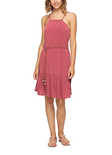 Ragwear THIME Damen Frauen Kurzarmkleid,Kleid,Freizeitkleid,Sommerkleid,Shirtkleid,Kurzarm,Taillengürtel,Knopfleiste,Regular Fit,Rose (4041),XXL von Ragwear