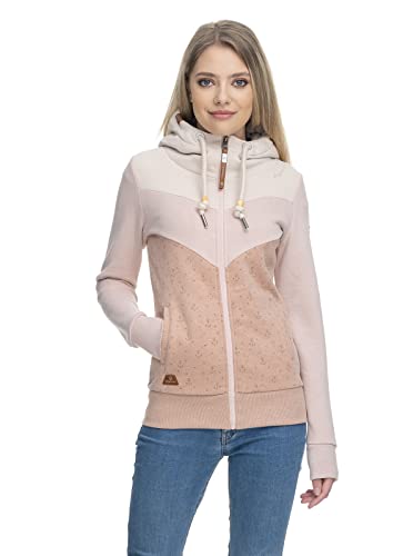 Ragwear TREGA Zip Damen Frauen Kapuzenjacke,Zip Hoodie,Sweatjacke,Stehkragen,Seitentaschen,Old Pink,XS von Ragwear