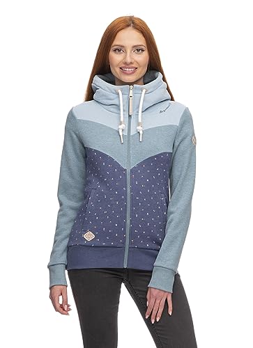 Ragwear TREGIS Zip Damen Frauen Kapuzenjacke,Zip Hoodie,Kapuzenpullover,Sweatjacke,warm,Blau,XS von Ragwear