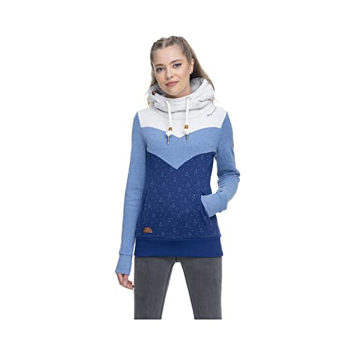 Ragwear Damen Sweatshirt Trega blau/Offwhite/braun L von Ragwear