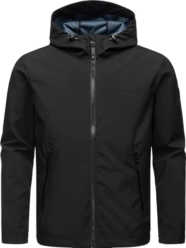 Ragwear Ultra-leichte Herren Übergangsjacke Kurze Softshelljacke wasserdicht mit Kapuze Shellwie Black Gr. 3XL von Ragwear