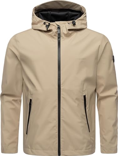 Ragwear Ultra-leichte Herren Übergangsjacke Kurze Softshelljacke wasserdicht mit Kapuze Shellwie Sand Gr. 3XL von Ragwear