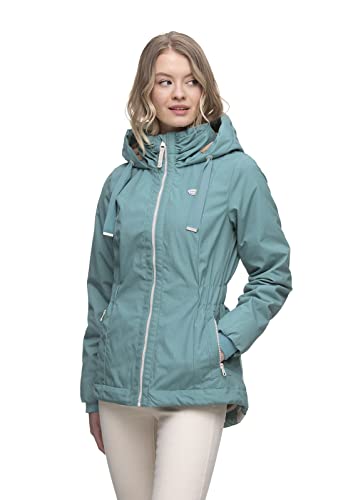 Ragwear VARVARRA Damen Frauen Jacke,Winterjacke mit Kapuze,Stehkragen,gefüttert,Grün,M von Ragwear