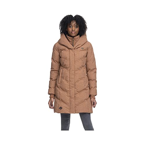 Ragwear W Natalka Braun - Modischer vielseitiger Damen Wintermantel, Größe L - Farbe Cinnamon von Ragwear