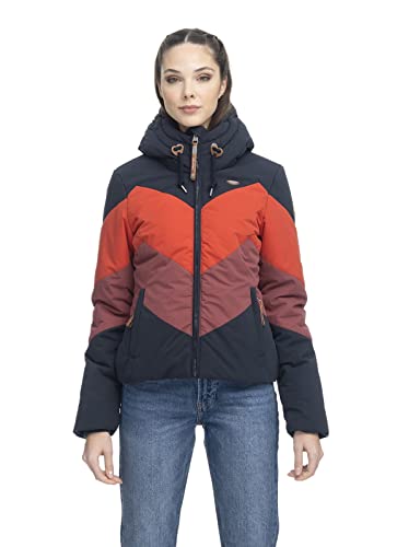 Ragwear W Novva Block Blau - Wasserabweisende warme Damen Winterjacke, Größe S - Farbe Navy von Ragwear