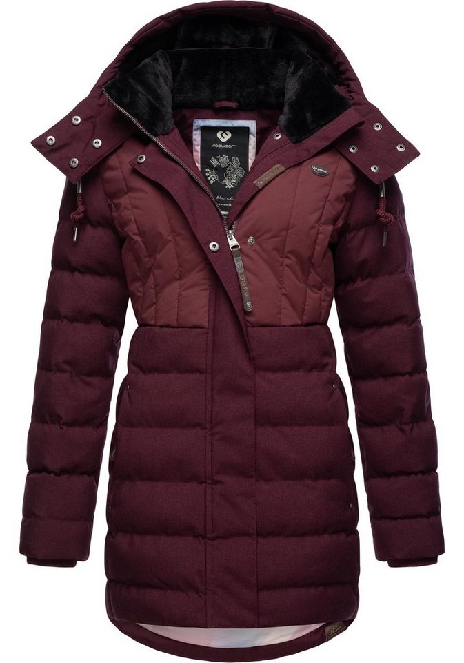 Ragwear Winterjacke Ashanta Block stylischer, gesteppter Winterparka mit gefütterter Kapuze von Ragwear