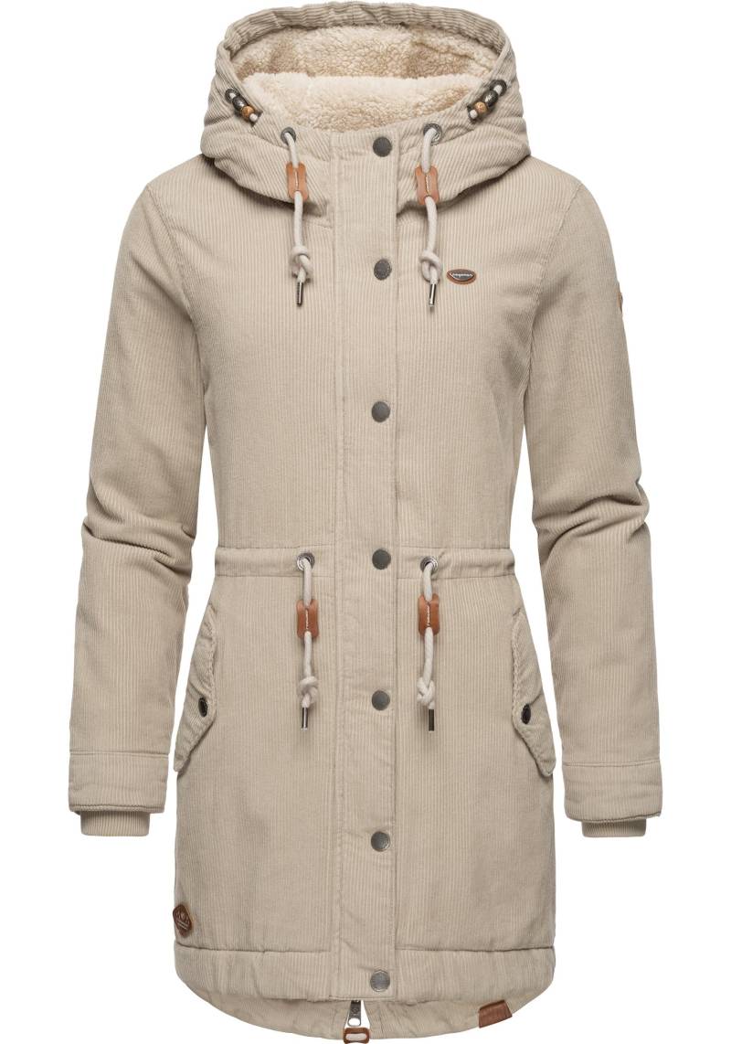 Ragwear Winterjacke "Canny Corduroy" mit Kapuze stylischer Damen Cordmantel mit Kapuze von Ragwear