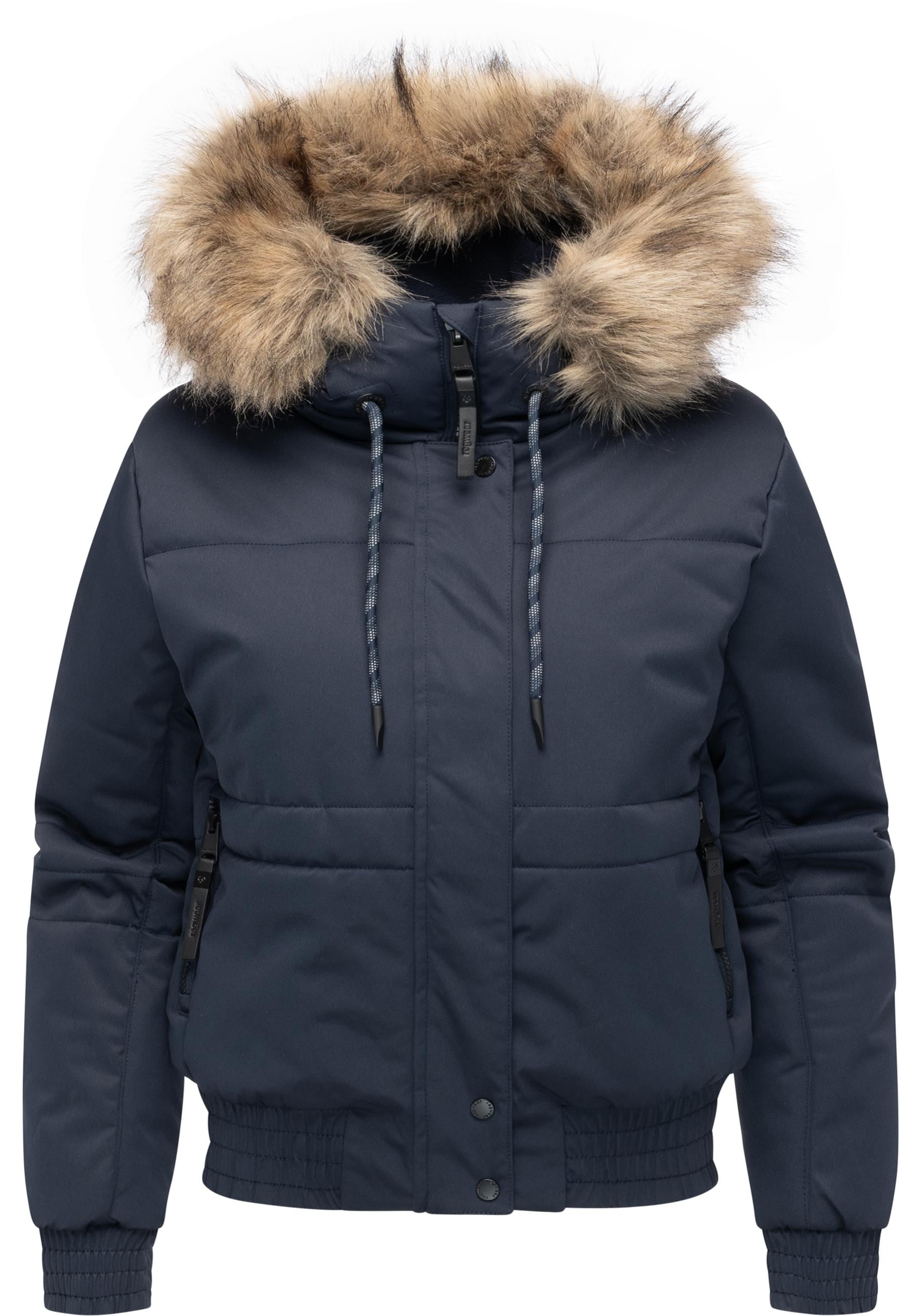 Ragwear Winterjacke "Deluxia YOUMODO" mit Kapuze modische Damen Bomberjacke mit Kunstfell von Ragwear