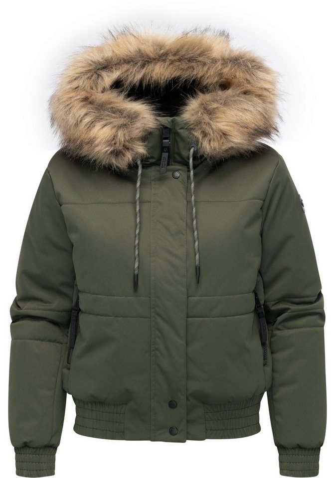 Ragwear Winterjacke Deluxia YOUMODO modische Damen Bomberjacke mit Kunstfell von Ragwear
