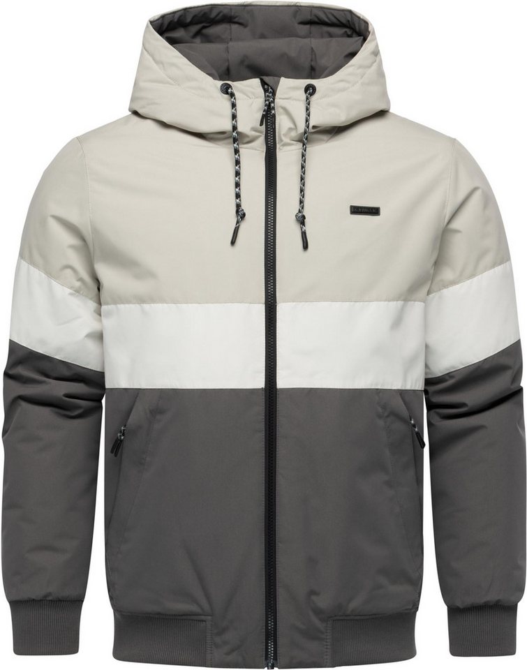 Ragwear Winterjacke Jinig Warm YOUMODO Gefütterte Herren Colourblocking Bomberjacke mit Kapuze von Ragwear