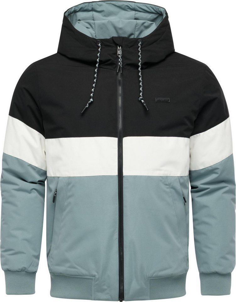 Ragwear Winterjacke Jinig Warm YOUMODO Gefütterte Herren Colourblocking Bomberjacke mit Kapuze von Ragwear