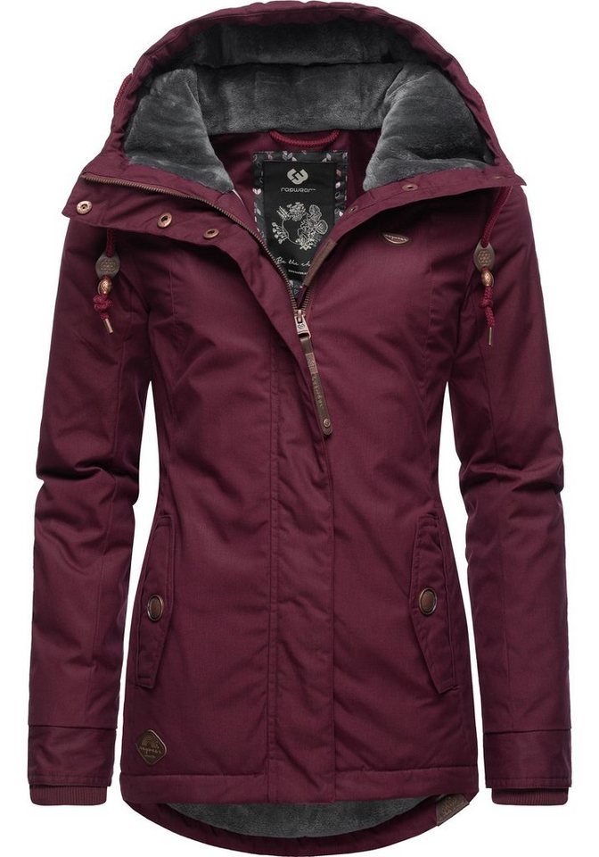 Ragwear Winterjacke Monade Damen Winterparka mit Kapuze und m. Fleece gefüttert von Ragwear