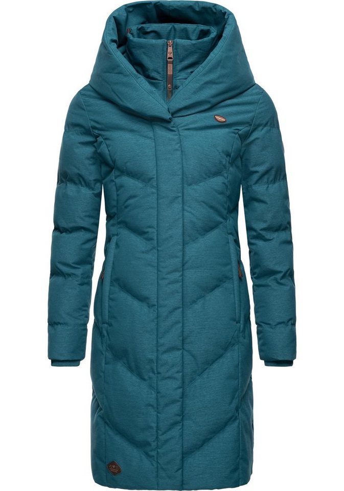 Ragwear Steppmantel Natalka Melange wasserdichter Damen Wintermantel mit gefütterter Kapuze von Ragwear