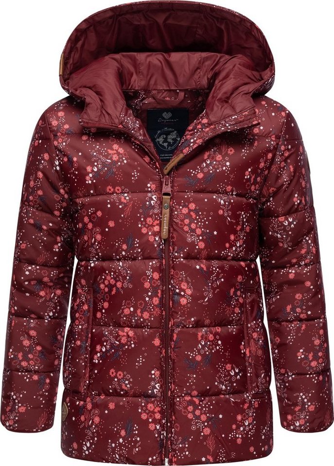 Ragwear Winterjacke Roxanka Flowers stylische Mädchen Winter Steppjacke mit floralem Print von Ragwear