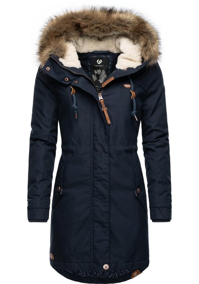 Ragwear Winterjacke Tawny stylischer Winterparka mit großer Kapuze und Kunstfellkragen von Ragwear