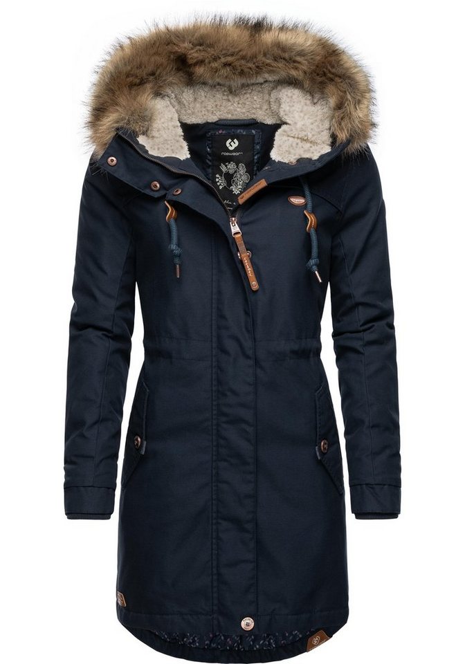 Ragwear Winterjacke Tawny stylischer Winterparka mit großer Kapuze und Kunstfellkragen von Ragwear