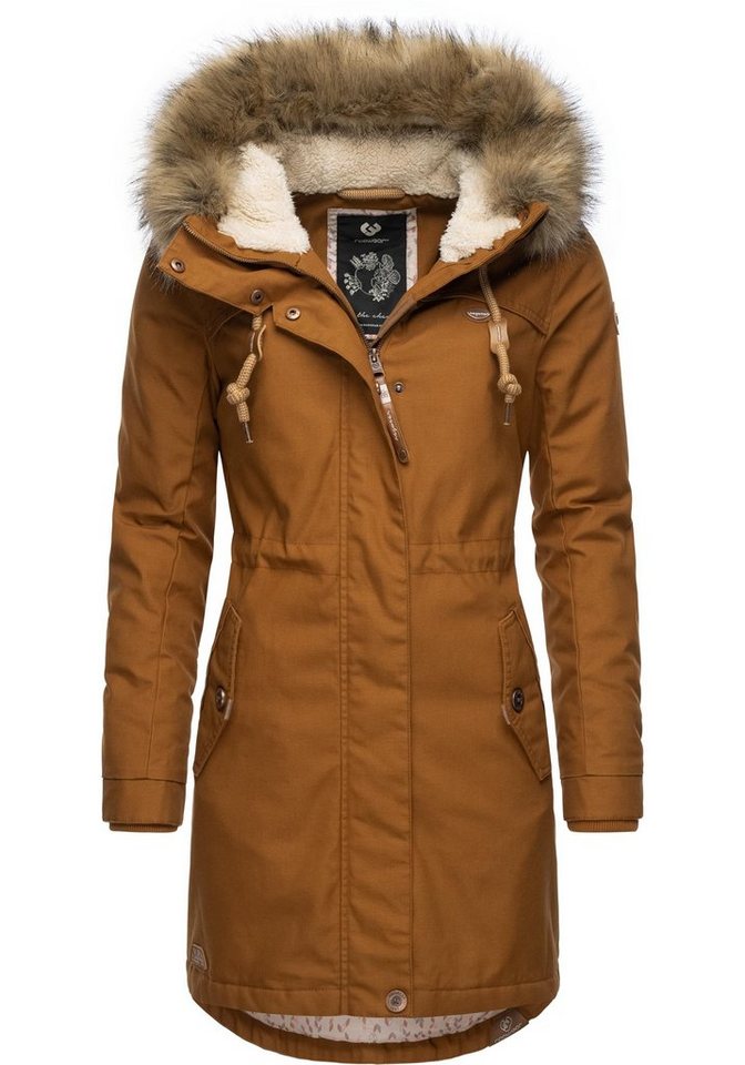 Ragwear Winterjacke Tawny stylischer Winterparka mit großer Kapuze und Kunstfellkragen von Ragwear