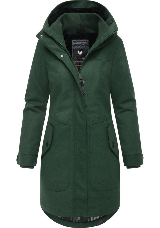 Ragwear Wintermantel Jannisa Coat Klassischer Damen Kurzmantel mit Kapuze von Ragwear