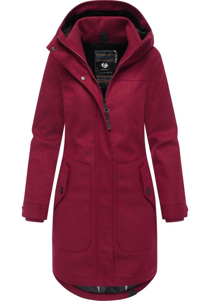 Ragwear Wintermantel Jannisa Coat Klassischer Damen Kurzmantel mit Kapuze von Ragwear