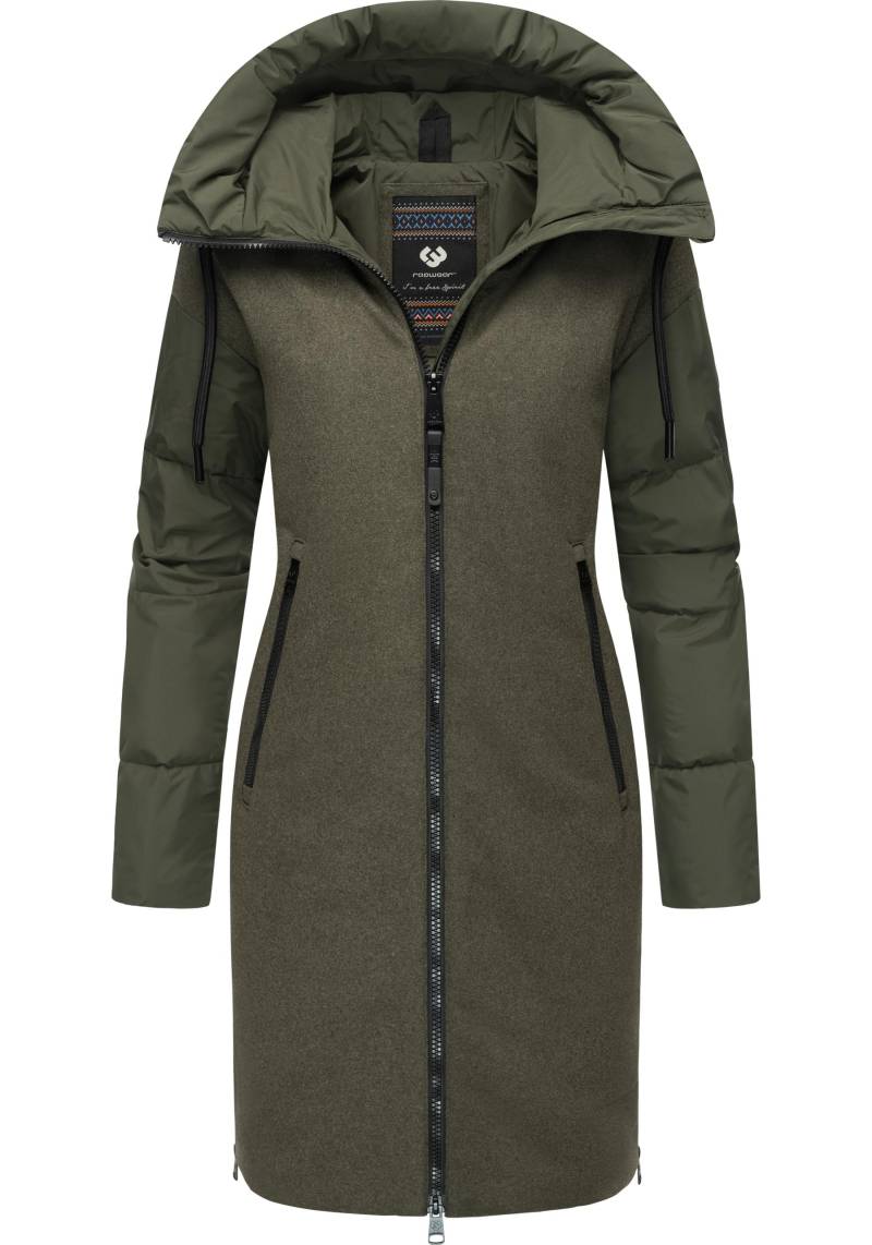 Ragwear Wintermantel "Jumana" Damen Mantel aus modernem Materialmix mit Kapuze von Ragwear