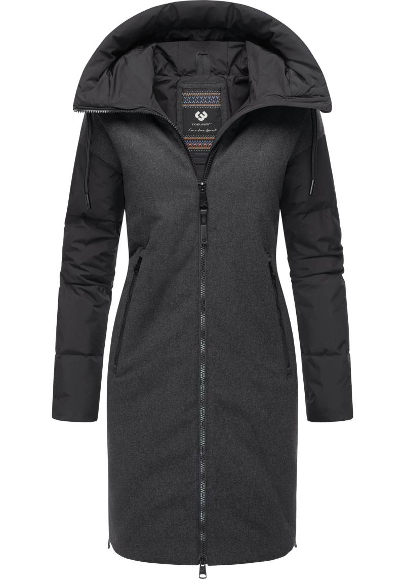 Ragwear Wintermantel "Jumana" Damen Mantel aus modernem Materialmix mit Kapuze von Ragwear