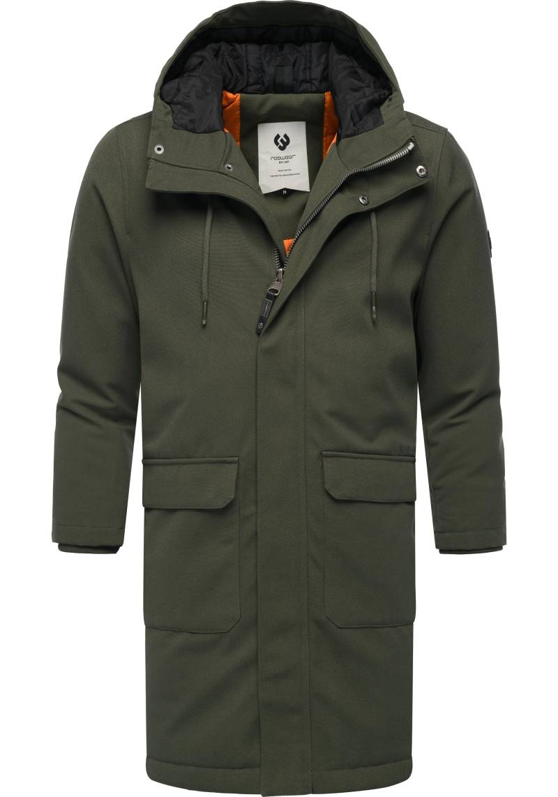 Ragwear Wintermantel "Mr Them Long", lange wasserdichte Herren Winterjacke mit Kapuze von Ragwear