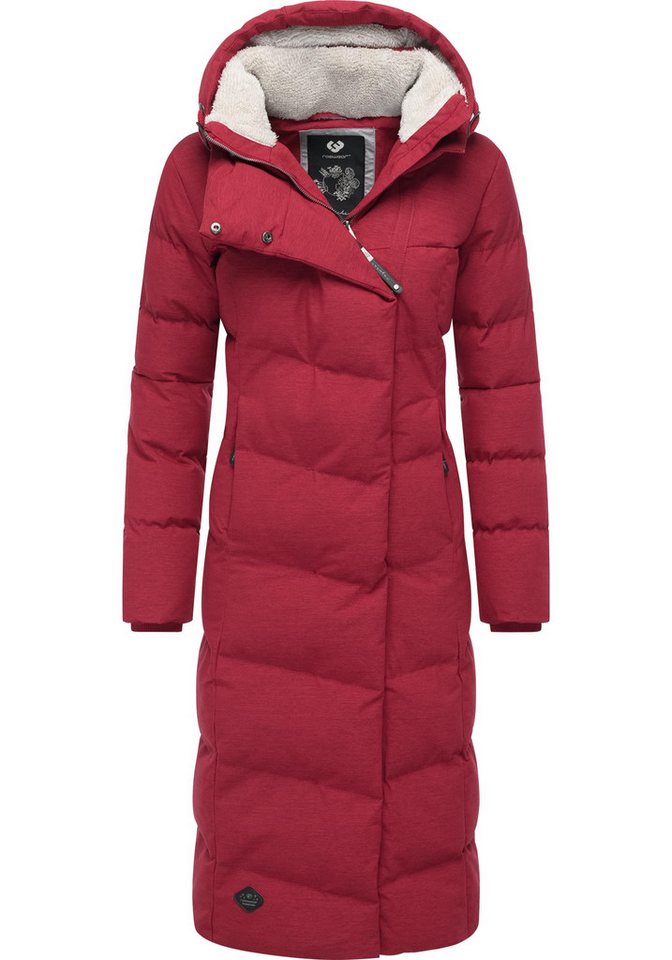 Ragwear Wintermantel Pavla Long extralanger Winterparka mit Teddyfutter und Kapuze von Ragwear
