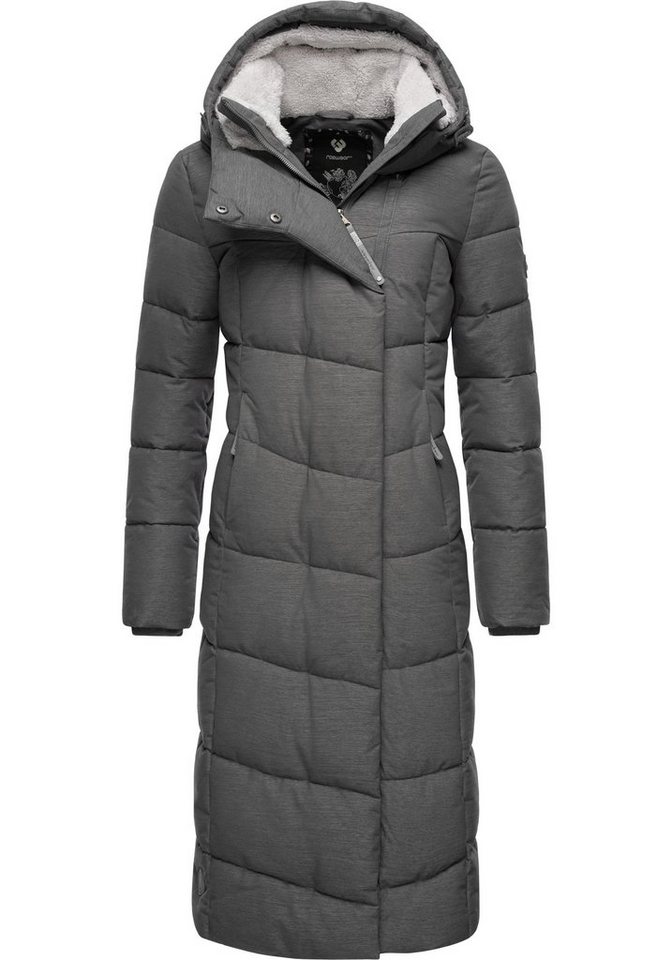 Ragwear Wintermantel Pavla Long extralanger Winterparka mit Teddyfutter und Kapuze von Ragwear