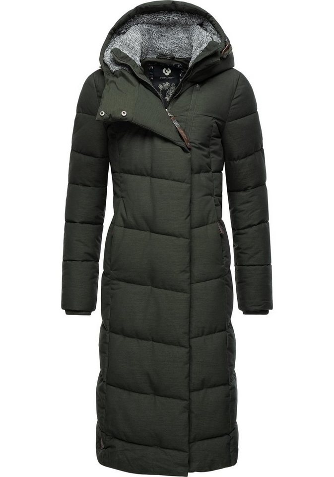 Ragwear Wintermantel Pavla Long extralanger Winterparka mit Teddyfutter und Kapuze von Ragwear