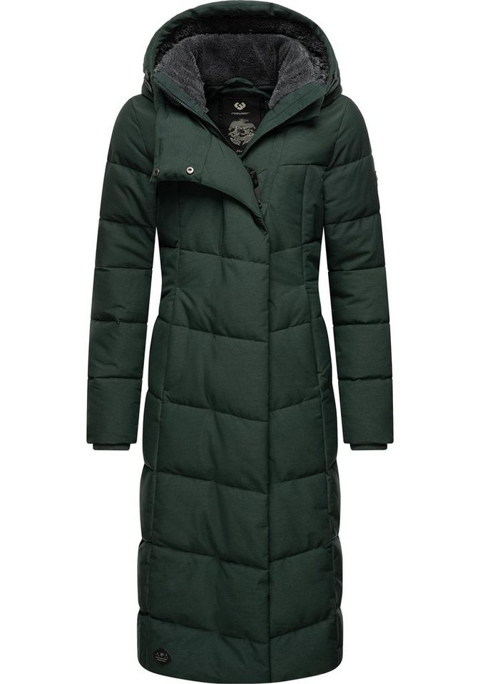 Ragwear Wintermantel Pavla Long extralanger Winterparka mit Teddyfutter und Kapuze von Ragwear