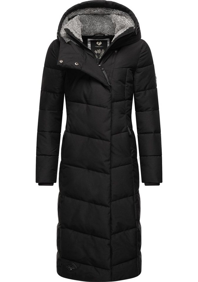 Ragwear Wintermantel Pavla Long extralanger Winterparka mit Teddyfutter und Kapuze von Ragwear