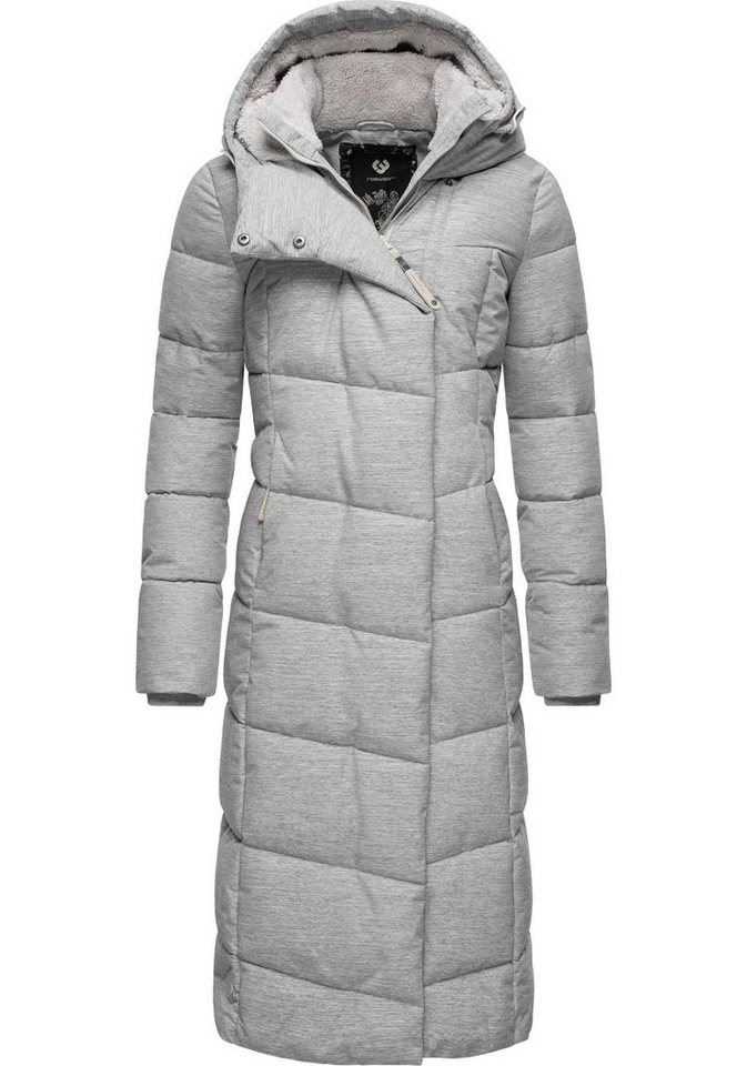 Ragwear Wintermantel Pavla Long extralanger Winterparka mit Teddyfutter und Kapuze von Ragwear