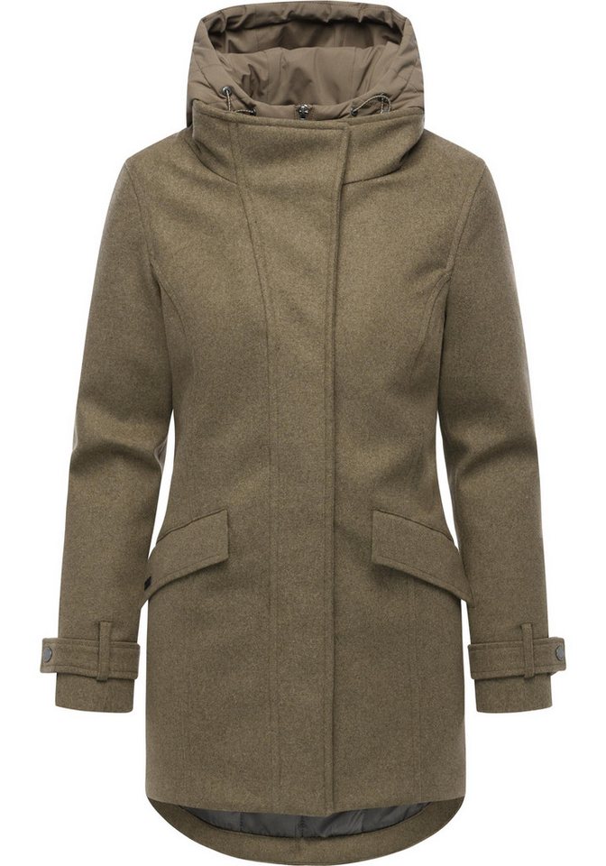 Ragwear Wintermantel Petuja Felt YOUMODO Klassischer Damen Kurzmantel mit Kapuze von Ragwear