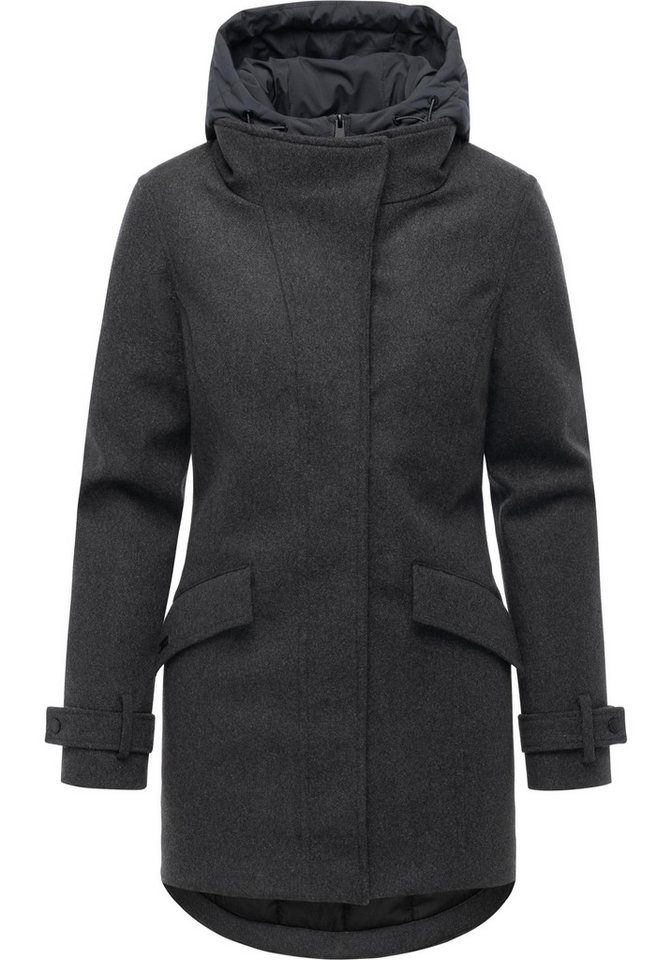 Ragwear Wintermantel Petuja Felt YOUMODO Klassischer Damen Kurzmantel mit Kapuze von Ragwear