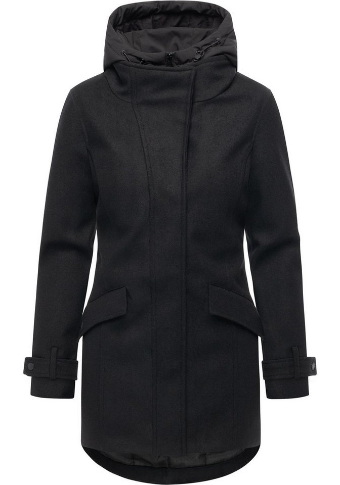 Ragwear Wintermantel Petuja Felt YOUMODO Klassischer Damen Kurzmantel mit Kapuze von Ragwear