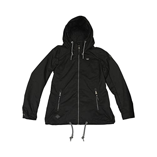 Ragwear ZUZKA Damen Frauen Übergangsjacke,Jacke,Übergangsjacke mit Kapuze,vegan,wasserdicht,Regular Fit,Black (1010),S von Ragwear