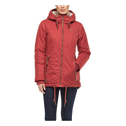 Ragwear ZUZKA Damen Frauen Jacke,Übergangsjacke mit Kapuze,wasserdicht,bequem,Regular Fit,Rot,L von Ragwear