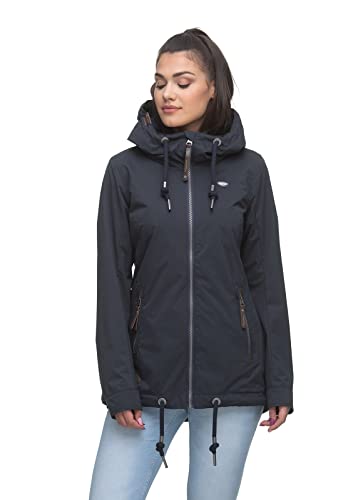 Ragwear ZUZKA Damen Frauen Übergangsjacke,Jacke,Übergangsjacke mit Kapuze,vegan,wasserdicht,Blau,M von Ragwear