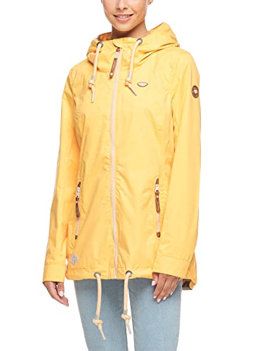 Ragwear ZUZKA Damen Frauen Übergangsjacke,Jacke,Übergangsjacke mit Kapuze,vegan,wasserdicht,Regular Fit,Yellow (6028),M von Ragwear