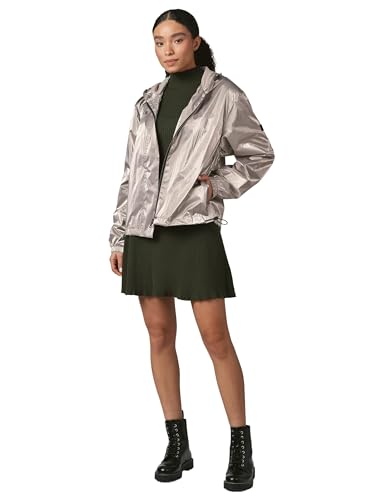 Ragwear glänzende leichte Damen Übergangsjacke reflektierende Blousonjacke Oversize im Metallic-Look mit Kapuze Cezanna Shine YOUMODO Light Grey Gr. M von Ragwear