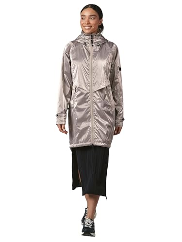 Ragwear glänzender Leichter Damen Übergangsmantel reflektierender Parka Oversize im Metallic-Look mit Kapuze Frodik Shine YOUMODO Light Grey Gr. L von Ragwear