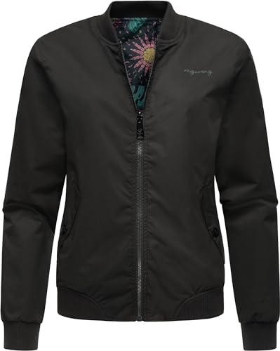 Ragwear leichte Damen Übergangsjacke Wendejacke Kurze Oversize-Bomberjacke wasserdicht 2-in-1-Jacke Joom YOUMODO Black Gr. M von Ragwear